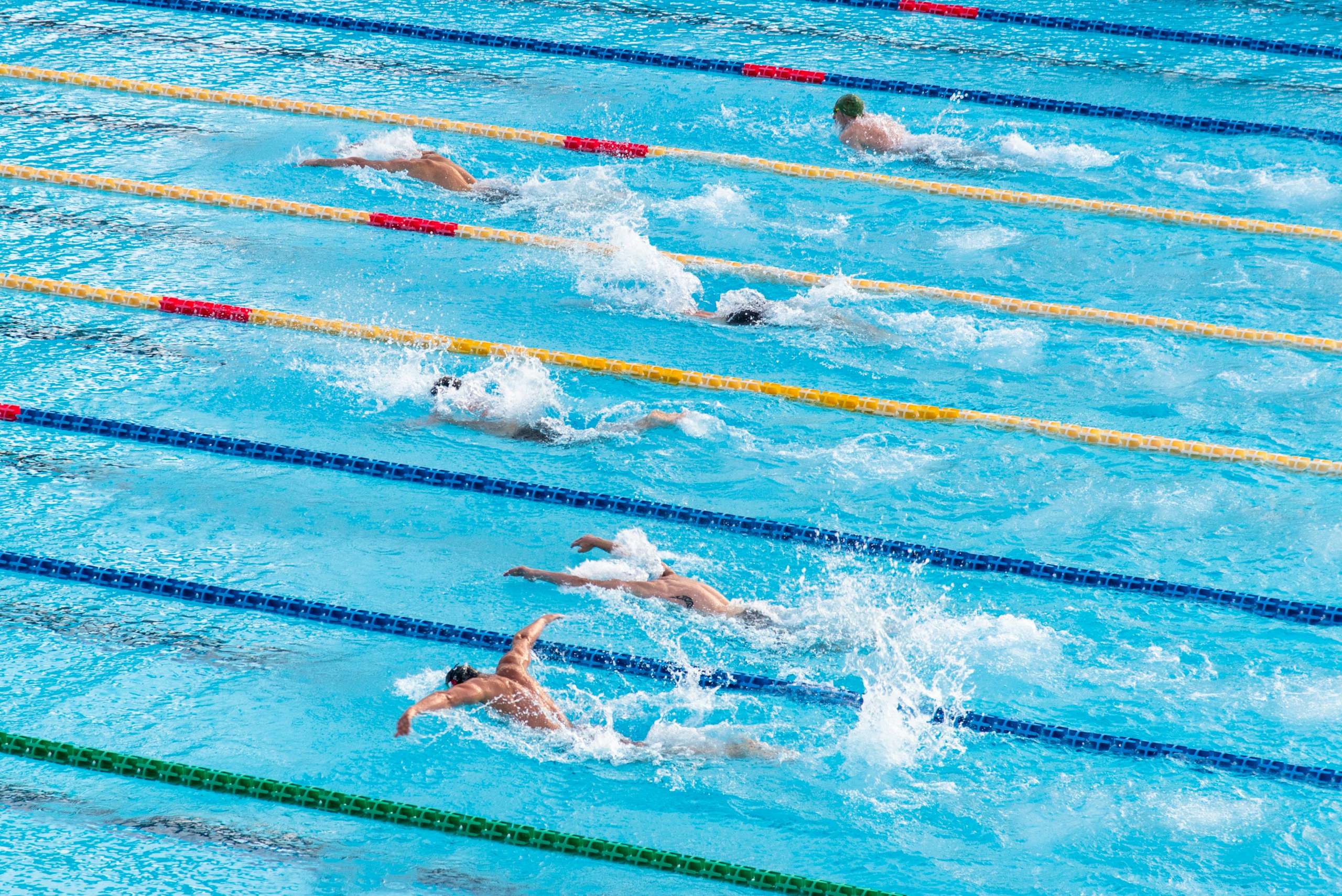 Young kids swimming pool